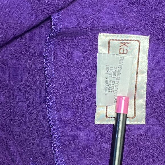 Karin Stevens Vintage Crinkle Sheath Tank Maxi Dress Short Sleeve Button Jacket - Picture 13 of 13